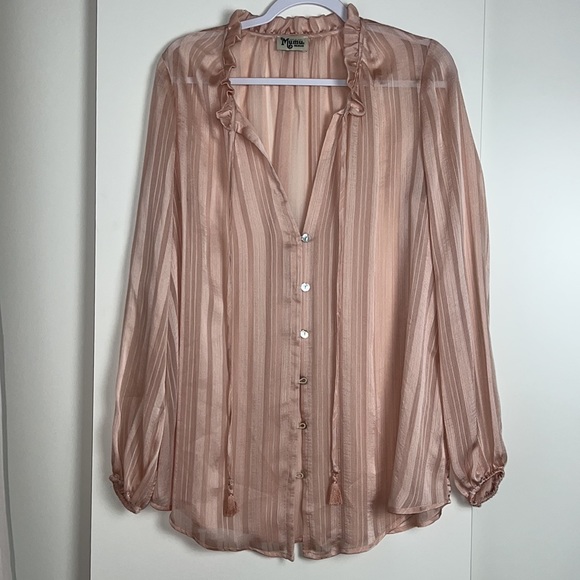 SHOW ME YOUR MUMU blushe pink long sleeve blouse - Picture 2 of 10